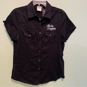 Harley Davidson ladies snap up blouse
